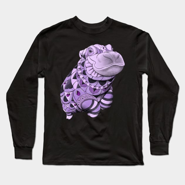 Baby Hippo Long Sleeve T-Shirt by Psydrian